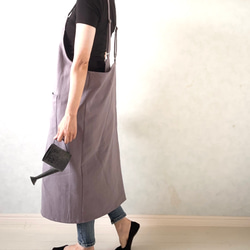 新色追加‼アジャスターで着心地満点！ラップ型エプロン ・スモーキーパープル 5枚目の画像