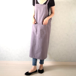 新色追加‼アジャスターで着心地満点！ラップ型エプロン ・スモーキーパープル 15枚目の画像