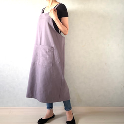 新色追加‼アジャスターで着心地満点！ラップ型エプロン ・スモーキーパープル 11枚目の画像