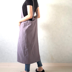 新色追加‼アジャスターで着心地満点！ラップ型エプロン ・スモーキーパープル 3枚目の画像