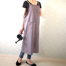 新色追加‼アジャスターで着心地満点！ラップ型エプロン ・スモーキーパープル 10枚目の画像