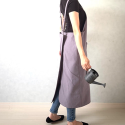新色追加‼アジャスターで着心地満点！ラップ型エプロン ・スモーキーパープル 1枚目の画像