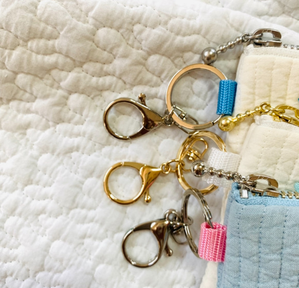 月と星 選べるコインケース　H9W12.5 ヌビポーチ　ミニ　小物入れ　月　星　刺繍　オリジナルポーチ 3枚目の画像