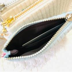 月と星 選べるコインケース　H9W12.5 ヌビポーチ　ミニ　小物入れ　月　星　刺繍　オリジナルポーチ 6枚目の画像