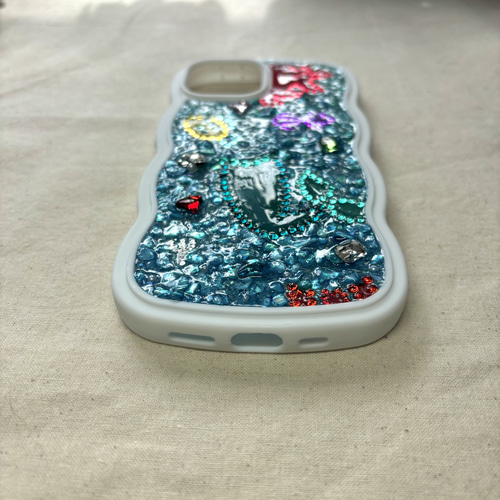 カラフル イニシャル♡マーメイド✨キラキラ 人魚 iPhoneケース 名入れ iPhoneアクセサリー