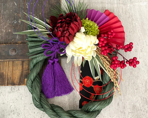 招福しめ縄飾り#お正月しめ縄飾り#和モダンしめ縄飾り 和モダン お正月飾り・早割】招福 しめ縄 2025年 ラッキーカラー