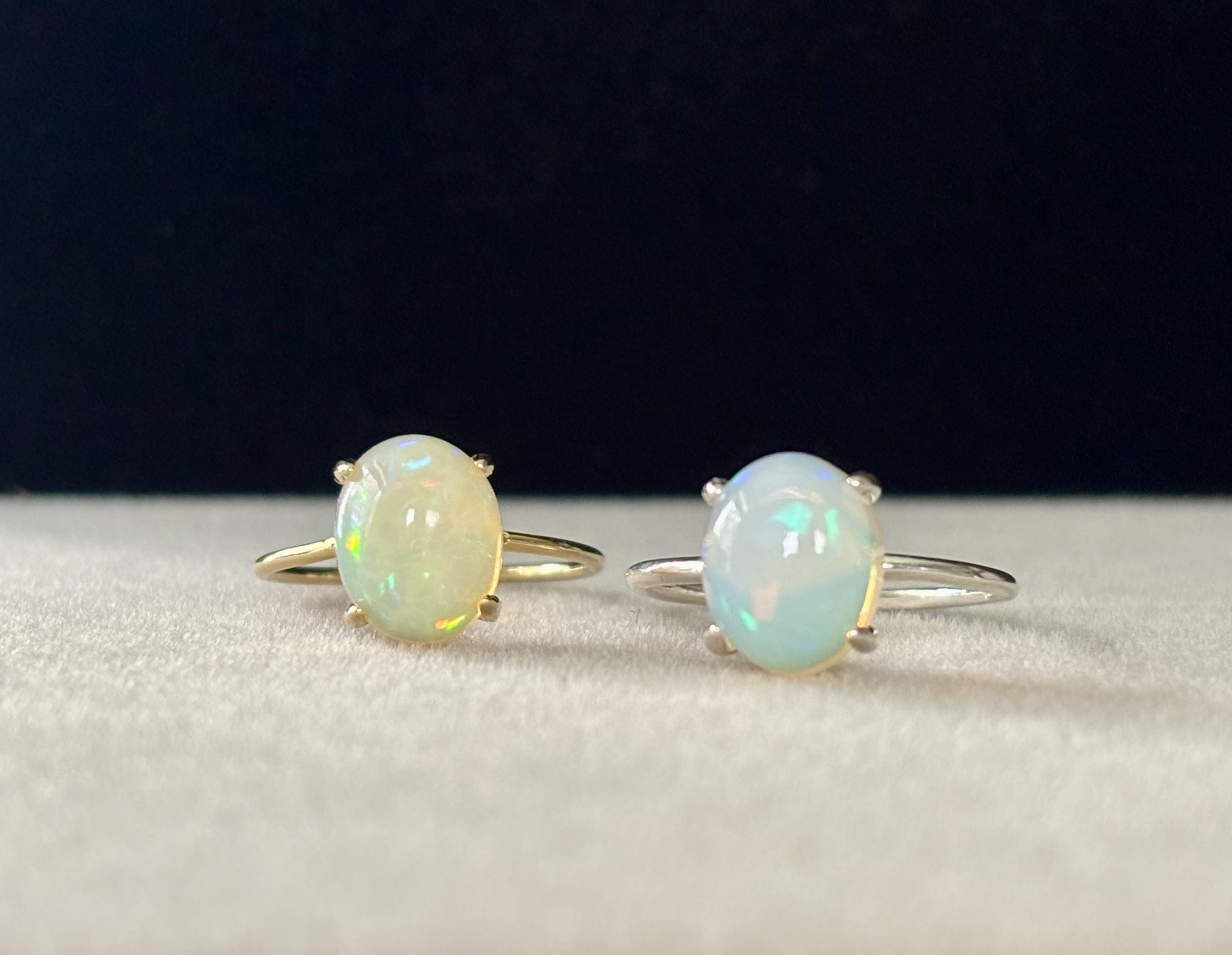 【大粒エチオピア産】宝石質オパールリング2種【11号現品限り】