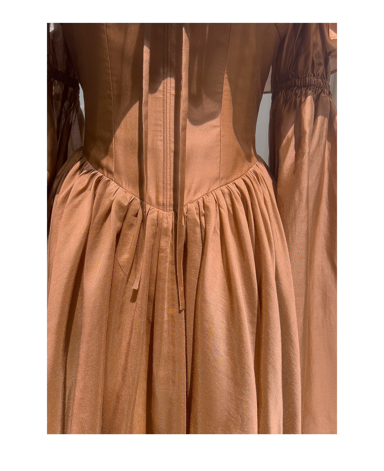 茶色 ショート丈 ウェディングドレス パーティー ワンピース 韓国風 お呼ばれ 二次会 69440｜詳細画像