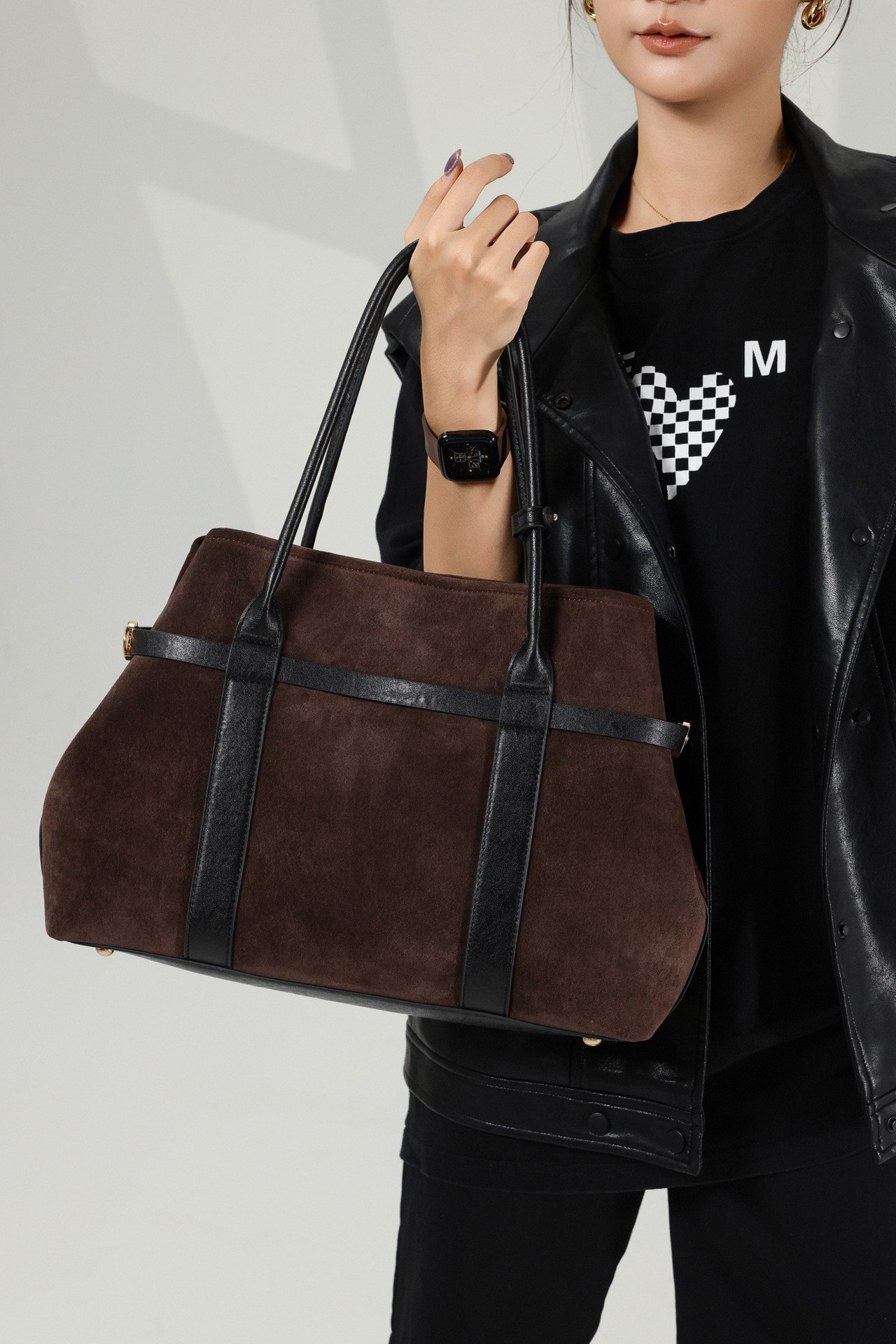 本革トートバッグ レディース スエード調マットレザー 大容量 横型 通勤 ショルダー ハンドバッグ 高級感 おしゃれ