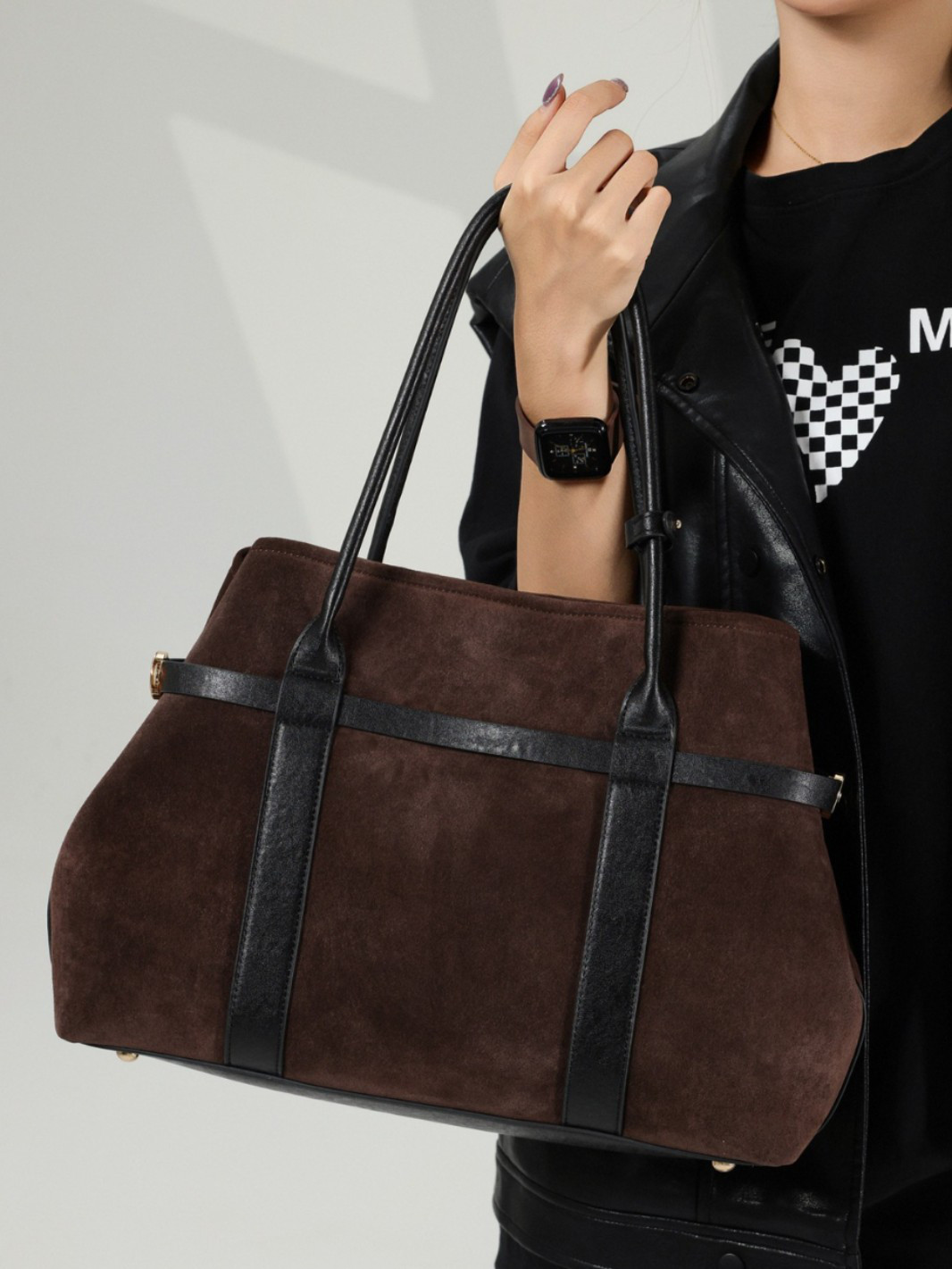 本革トートバッグ レディース スエード調マットレザー 大容量 横型 通勤 ショルダー ハンドバッグ 高級感 おしゃれ