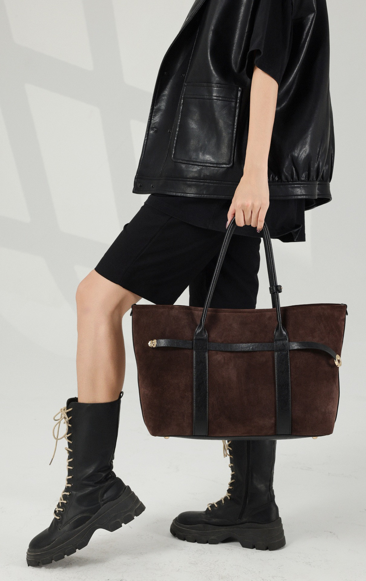 本革トートバッグ レディース スエード調マットレザー 大容量 横型 通勤 ショルダー ハンドバッグ 高級感 おしゃれ