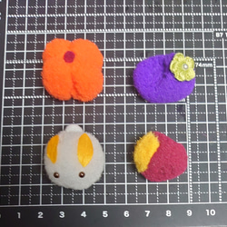 ポンポン飾り♪うさぎ饅頭と秋の味覚盛り合わせ❦橙南瓜・茄子・薩摩芋❦ 4枚目の画像