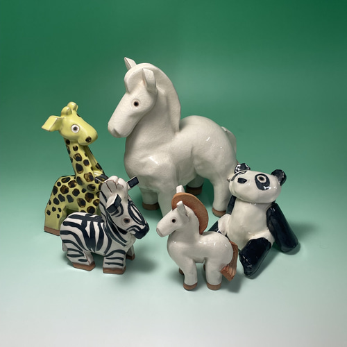 村田肇一 ★ アフリカの動物たちシリーズ シマウマ 親子セット 展覧会記念10％クーポン発行中 村田肇一 干支の動物たちシリーズ 粉引
