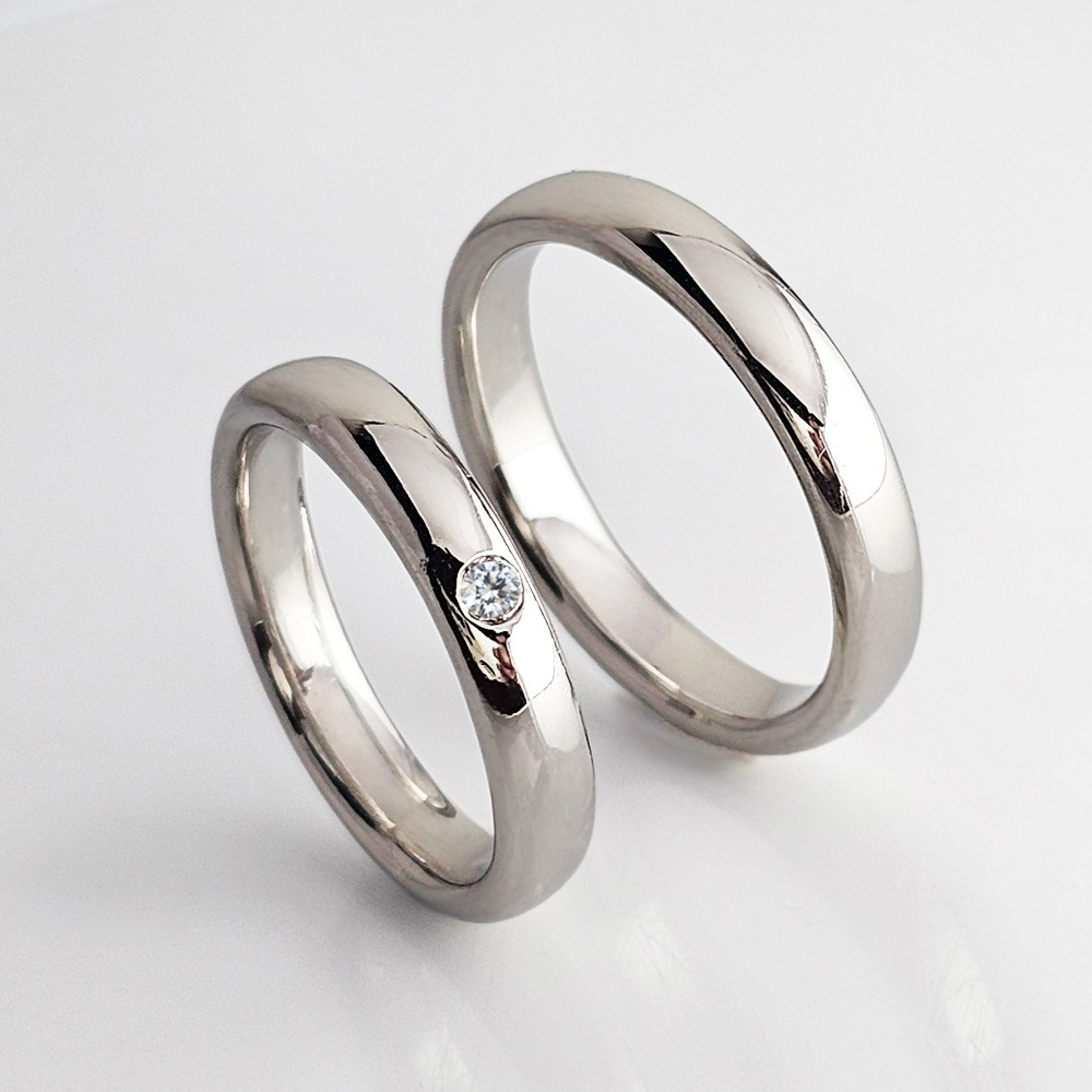 結婚指輪 プラチナ ダイヤモンド 毎日身に着けるにはピッタリの ペアリング 1年以内サイズ直し1回無料 [受注制作]