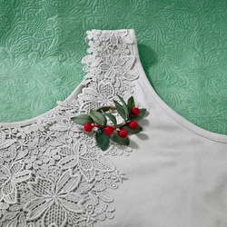 布花赤い実がキュートなヒペリカムのリングブローチ 12枚目の画像