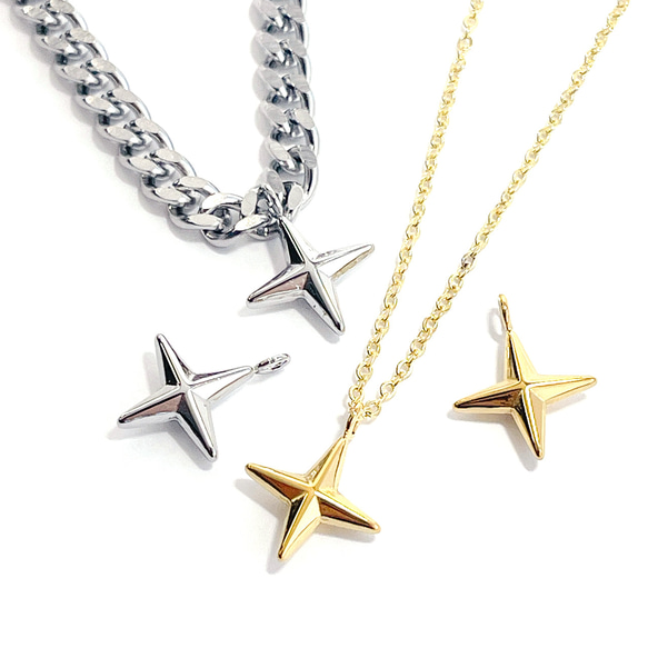 esp25 [1 件] 3D 星形吊墜，316L 醫用不鏽鋼 第6張的照片