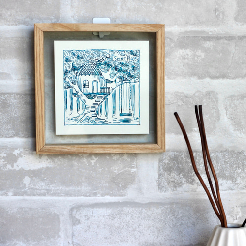 額装済み原画】森の隠れ家 ーSecret Placeー｜インテリアアート