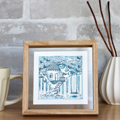 額装済み原画】森の隠れ家 ーSecret Placeー｜インテリアアート