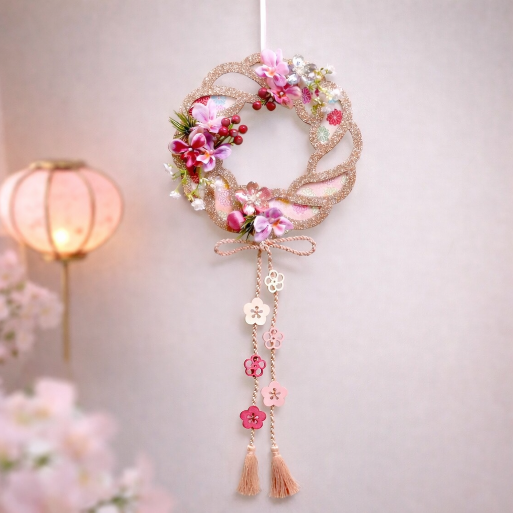 キラキラ梅＆蘭の和モダン飾り/（ゴールドの馬）選択制３点のみ/ひな祭りも、こどもの日も飾れる！