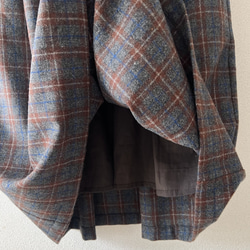 タックスカートワンピース（裏地付き）/チャコール×ブラウン系 ウール混ツイードチェック 10枚目の画像