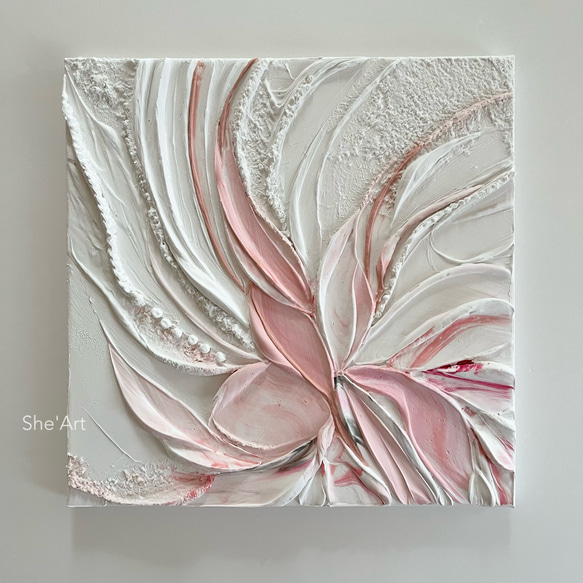 絵画 油絵 原画 抽象画 北欧 パステルカラー ピンク アート インテリア