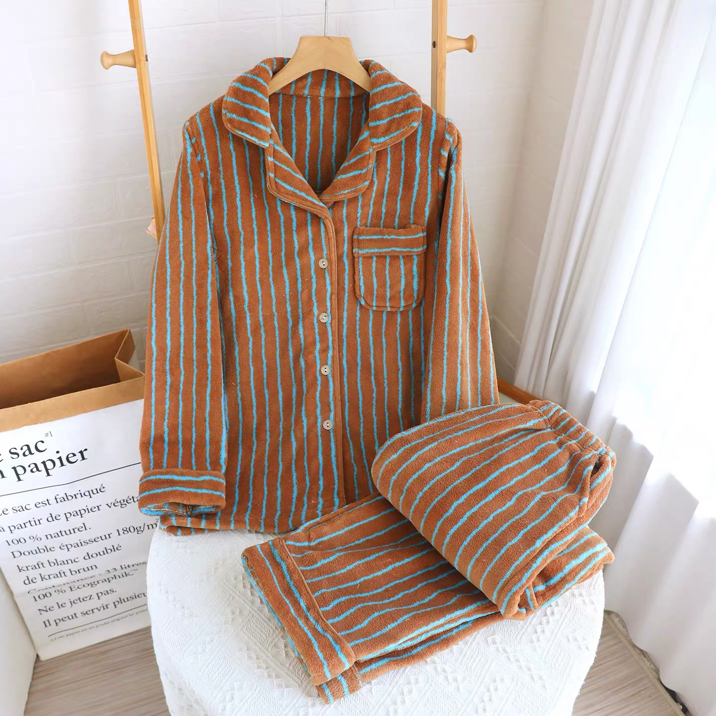 パジャマ* レディース* 冬 *もこもこ*長袖 *上下セット*着る毛布*あったか *防寒