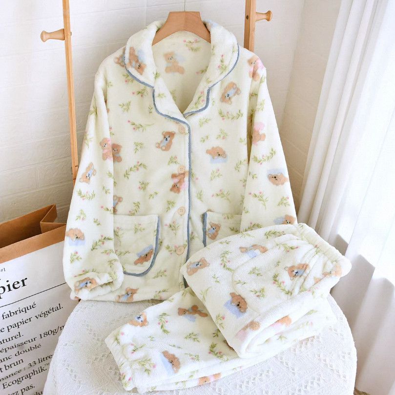 パジャマ* レディース* 冬 *もこもこ*長袖 *上下セット*着る毛布*あったか *防寒