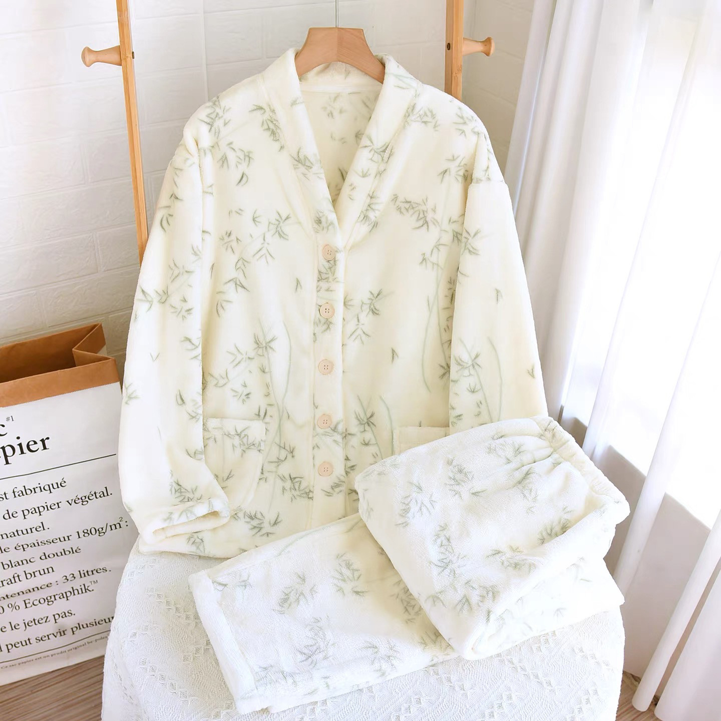 パジャマ* レディース* 冬 *もこもこ*長袖 *上下セット*着る毛布*あったか *防寒