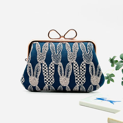 親子がま口財布 ミナペルホネン タンバリン ブルー がま口 makopan