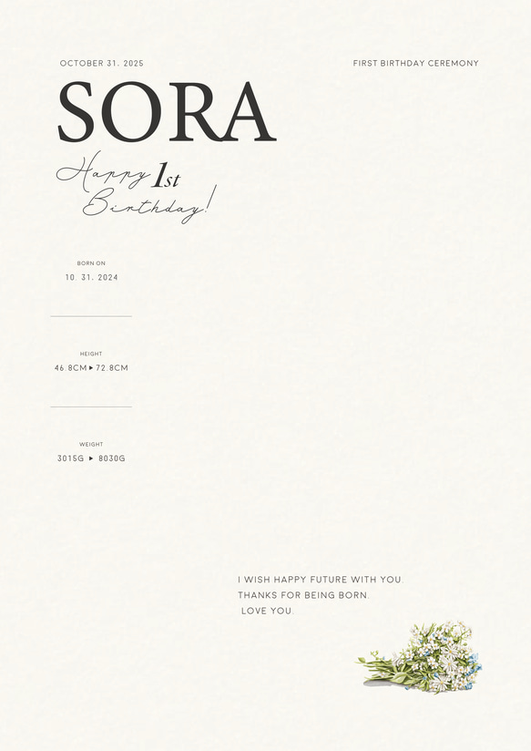 【新商品】選び取りカード&台紙ポスターセット｜ファーストバースデーを残せる記念インテリアポスター 6枚目の画像