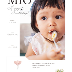 【新商品】選び取りカード&台紙ポスターセット｜ファーストバースデーを残せる記念インテリアポスター 2枚目の画像