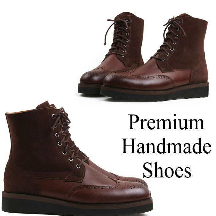 レースアップレザーブーツ ハンドメイドブーツ メンズブーツ ブーツ レースアップ レザー 本革 レザ