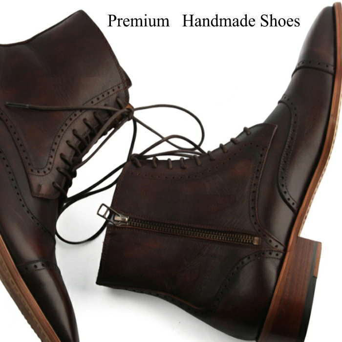 レースアップレザーブーツ ハンドメイドブーツ メンズブーツ ブーツ レースアップ レザー 本革 レ