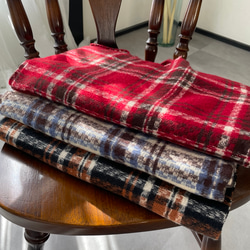 保温効果♡とろける肌触り♡184×70 大判チェックストール♡軽量 体型カバー 差し色 赤■KMC-147 841995 10枚目の画像