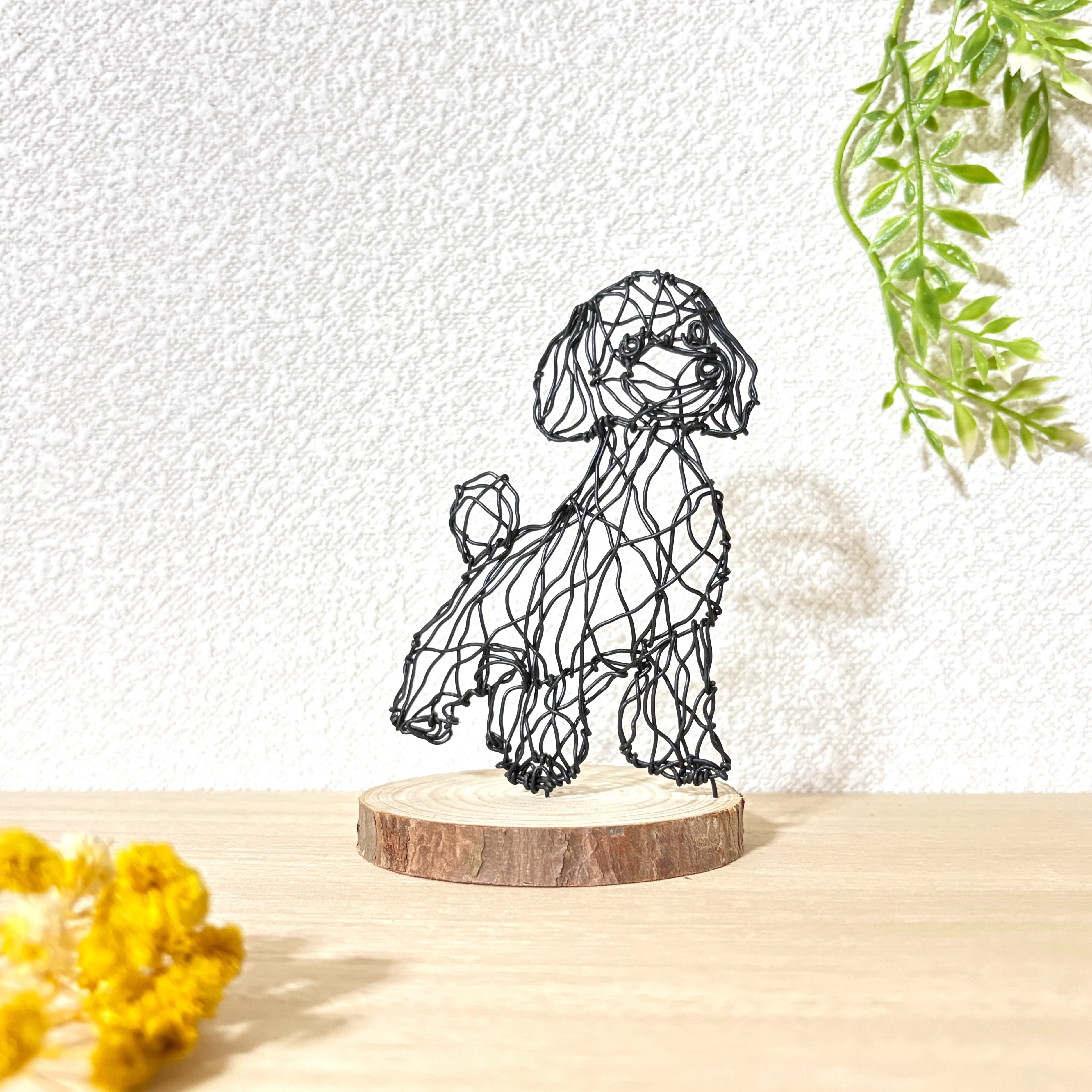 【上質なワイヤーアート　トイプードル】ワイヤーアート　ワイヤークラフト　インテリア　インテリア雑貨