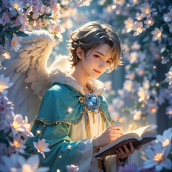 【２月の守護天使】大天使ガブリエルブレスレット /  天然石 / エンジェライト / ムーンストーン 2枚目の画像