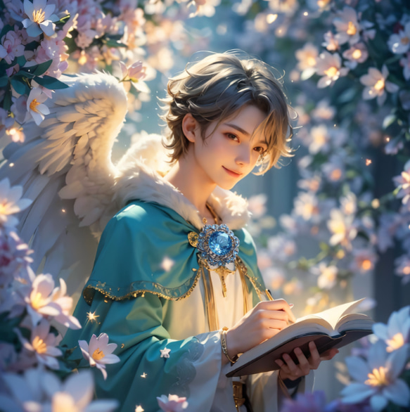 【２月の守護天使】大天使ガブリエルブレスレット /  天然石 / エンジェライト / ムーンストーン 2枚目の画像