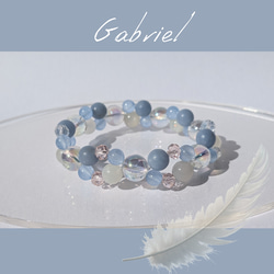 【２月の守護天使】大天使ガブリエルブレスレット /  天然石 / エンジェライト / ムーンストーン 1枚目の画像