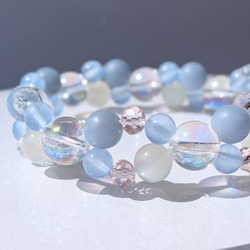 【２月の守護天使】大天使ガブリエルブレスレット /  天然石 / エンジェライト / ムーンストーン 3枚目の画像