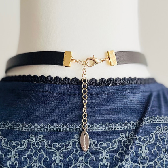 【限定♡】不思議の国のトランプ本革チョーカー・ゴールド 4枚目の画像