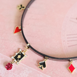 【限定♡】不思議の国のトランプ本革チョーカー・ゴールド 5枚目の画像