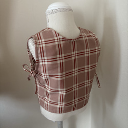 kids vest ⭐︎ タータンチェック柄サイドリボンベスト　子供服　秋冬服　ベビー服　80 90 100 110 3枚目の画像