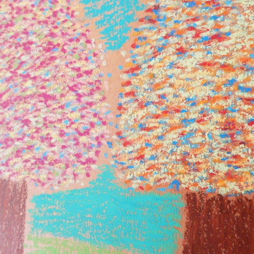 原画 「自然のエネルギーチャージ」 自然 木 色 癒やし 優しい 絵画