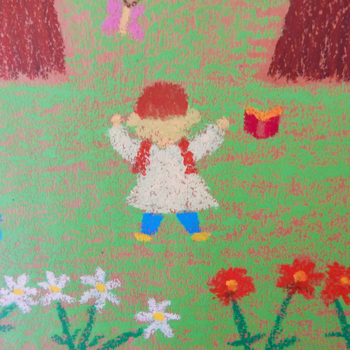 原画 「自然のエネルギーチャージ」 自然 木 色 癒やし 優しい 絵画