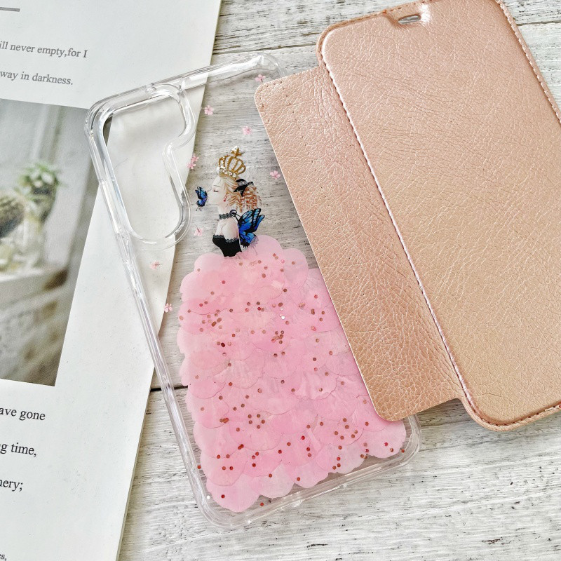 手帳型押し花スマホケース、5色、紫陽花、全機種対応、iPhone17、iPhone17Pro、iPhone16