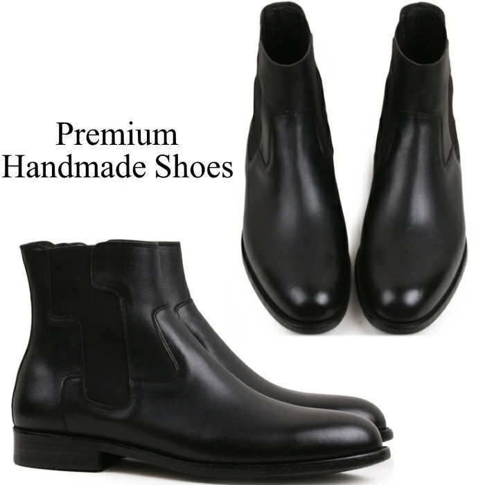 サイドゴアレザーブーツ ハンドメイドブーツ メンズブーツ ブーツ カジュアルブーツ レザー 本革