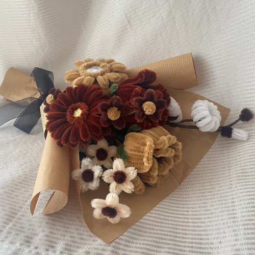 ブラウンブーケ モールフラワー｜お祝いや記念日のプレゼント