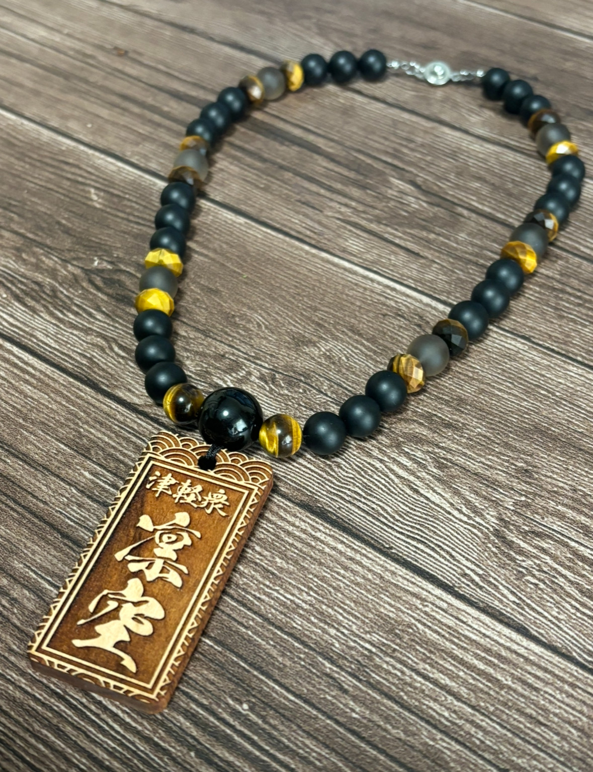 木札付き数珠ネックレス