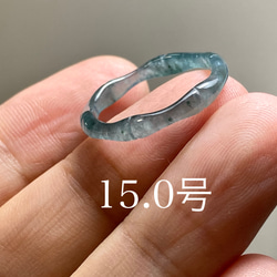 L182 氷糯種 青緑 14.5号 天然 グアテマラ産 A貨 本翡翠