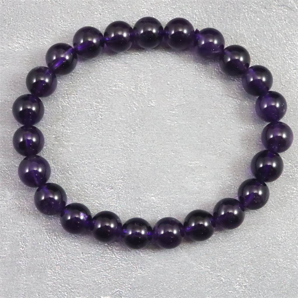 ウルグアイ産 アメジスト 8.5mブレスレット 20.1g #83035